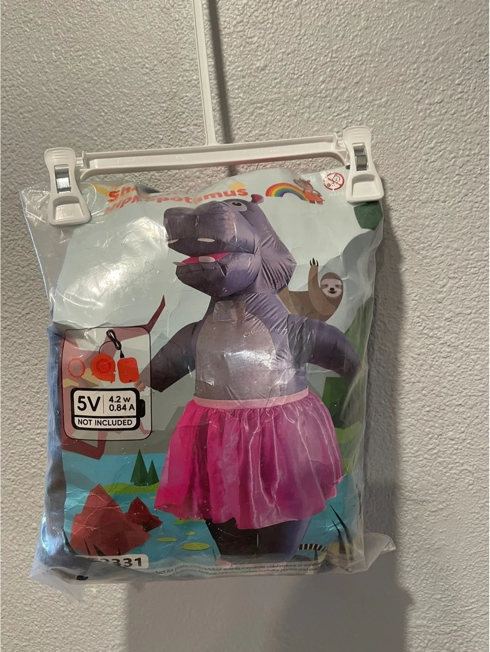 Shaqun Hippopotamus Inflatable Costume with Pink Skirt